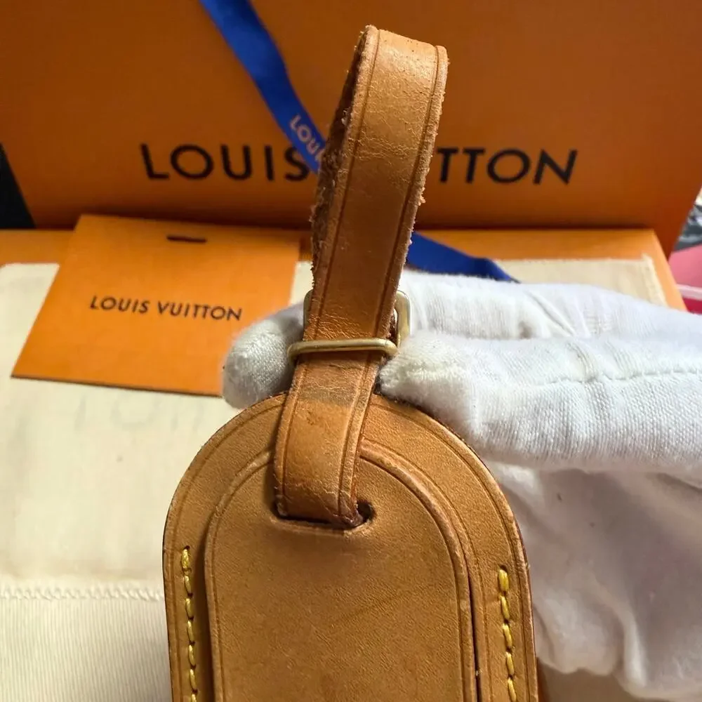 Louis Vuitton Vachetta Leather Luggage Tag and Poignet Authentic NO BOX - Picture 6 of 12